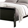 Pemberly Row Twin Sleigh Bed with Panel Headboard and Bracket Feet in Black