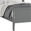 Pemberly Row Full Sleigh Bed with Panel Headboard and Bracket Feet in Light Gray