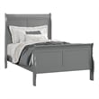 Pemberly Row Full Sleigh Bed with Panel Headboard and Bracket Feet in Light Gray