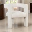 Pemberly Row Accent Side Chair with Curved Design in White Boucle