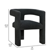 Pemberly Row Accent Side Chair with Curved Design in Black Boucle