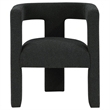 Pemberly Row Accent Side Chair with Curved Design in Black Boucle