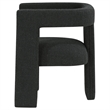 Pemberly Row Accent Side Chair with Curved Design in Black Boucle