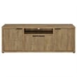 Pemberly Row TV Entertainment Console with 2 Media Towers & 4 Cabinets in Brown