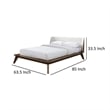 Pemberly Row Queen Platform Bed w/ Beige Boucle Winged Headboard in Walnut Brown