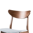 Pemberly Row Set of 2 Side Dining Chairs with Curved Panel Back in Gray & Walnut