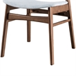 Pemberly Row Set of 2 Side Dining Chairs with Curved Panel Back in Gray & Walnut