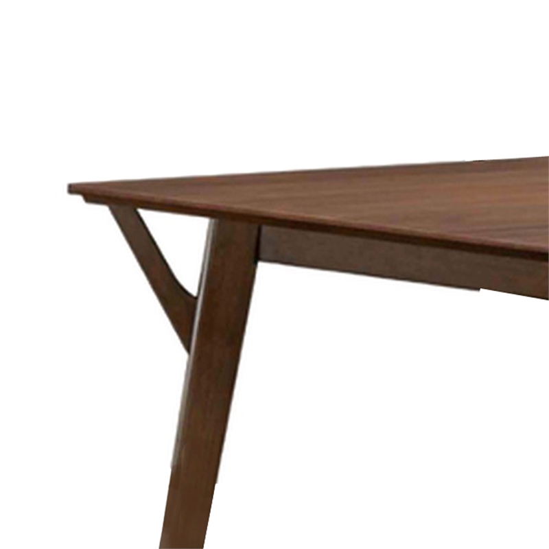 Pemberly Row 59 Inch Rectangular Dining Table with Angled Legs in Walnut Brown