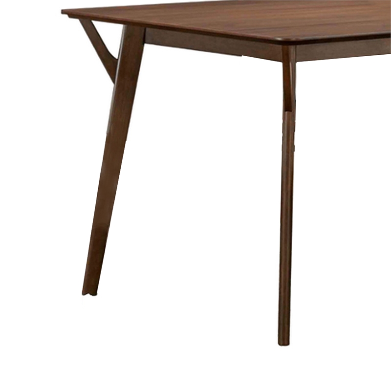 Pemberly Row 59 Inch Rectangular Dining Table with Angled Legs in Walnut Brown