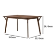 Pemberly Row 59 Inch Rectangular Dining Table with Angled Legs in Walnut Brown