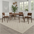 Pemberly Row 59 Inch Rectangular Dining Table with Angled Legs in Walnut Brown