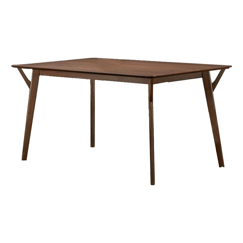 Pemberly Row 59 Inch Rectangular Dining Table with Angled Legs in Walnut Brown