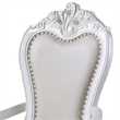 Pemberly Row Set of 2 Carved Dining Armchairs with Faux Leather in White