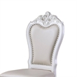 Pemberly Row Set of 2 Carved Side Dining Chairs with Faux Leather in White