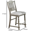 Pemberly Row Set of 2 Counter Height Chairs with Open Slat Back in Light Gray