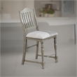 Pemberly Row Set of 2 Counter Height Chairs with Open Slat Back in Light Gray