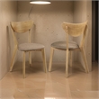 Pemberly Row 2Pc Dining Chairs with Brown Fabric & Tapered Legs in Walnut Brown