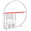 Pemberly Row Home Bar Table with LED Lighting and Wine Storage in White Chrome