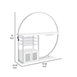 Pemberly Row Home Bar Table with LED Lighting and Wine Storage in White Chrome