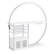 Pemberly Row Home Bar Table with LED Lighting and Wine Storage in White Chrome