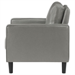 Pemberly Row Accent Chair with Modern Track Arms in Gray Faux Leather