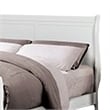 Pemberly Row Queen Size Bed with Panel Headboard and Sleigh Design in White