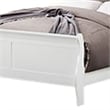Pemberly Row Queen Size Bed with Panel Headboard and Sleigh Design in White