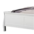 Pemberly Row Queen Size Bed with Panel Headboard and Sleigh Design in White