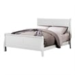 Pemberly Row Queen Size Bed with Panel Headboard and Sleigh Design in White