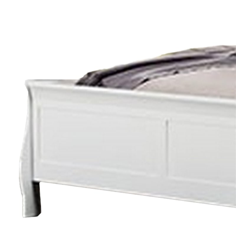 Pemberly Row Twin Size Bed with Panel Headboard and Sleigh Design in White