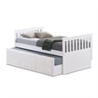 Pemberly Row Twin Captain Bed with Trundle and 3 Drawer Storage in White