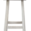 Pemberly Row Barstool Set of 2 with Saddle Seat in Dark Gray and White Wood