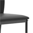 Pemberly Row Side Dining Chair Set of 2 with Curved Back in Black Faux Leather
