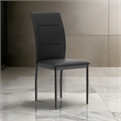 Pemberly Row Side Dining Chair Set of 2 with Curved Back in Black Faux Leather