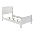 Pemberly Row Twin Bed with Sleigh Panel Headboard in White Low Profile