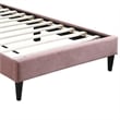 Pemberly Row Full Bed with Channel Tufted Headboard in Blush Pink Linen