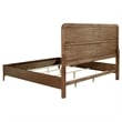 Pemberly Row Queen Bed with Taupe Gray Upholstered Headboard in Walnut Brown