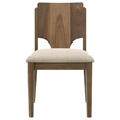 Pemberly Row Set of 2 Dining Chairs with Beige Fabric Seat and Walnut Frame