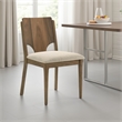 Pemberly Row Set of 2 Dining Chairs with Beige Fabric Seat and Walnut Frame