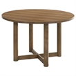 Pemberly Row 46 Inch Round Dining Table with Cross Base Legs in Walnut Brown
