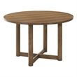 Pemberly Row 46 Inch Round Dining Table with Cross Base Legs in Walnut Brown