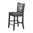 Pemberly Row Set of 2 Counter Height Chairs w/ Nailhead Trim & Open Back in Gray