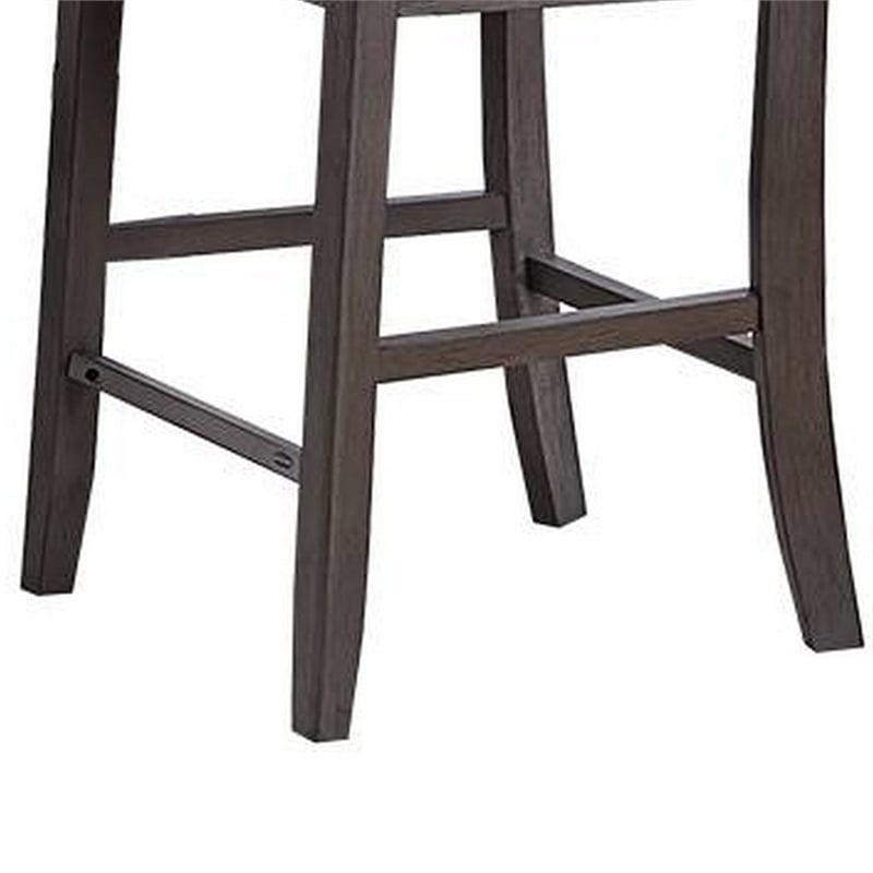 Pemberly Row Set of 2 Counter Height Chairs w/ Nailhead Trim & Open Back in Gray
