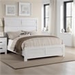 Pemberly Row Queen Bed with Carved High Headboard and Low Footboard in Whitewash