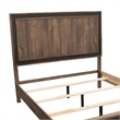 Pemberly Row Queen Bed w/ Tall Panel Headboard & Charcoal Border in Rustic Brown