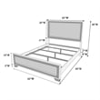 Pemberly Row Queen Bed w/ Tall Panel Headboard & Charcoal Border in Rustic Brown