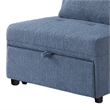 Pemberly Row 76 Inch Convertible Sofa Chair to Single Bed in Blue Sherpa