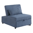 Pemberly Row 76 Inch Convertible Sofa Chair to Single Bed in Blue Sherpa