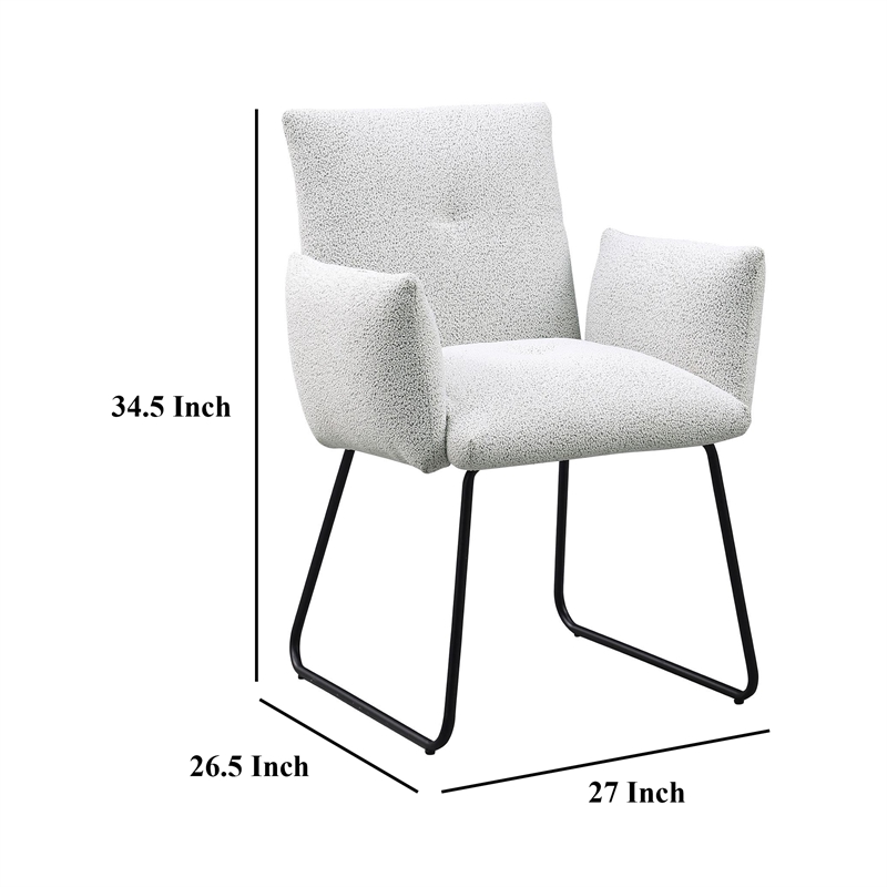 Pemberly Row 2Pc Dining Chairs with Ergonomic Design & Sled Base in Light Gray