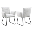 Pemberly Row 2Pc Dining Chairs with Ergonomic Design & Sled Base in Light Gray